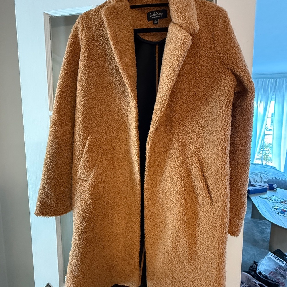 Coffee Shop New York brown teddy coat small